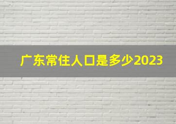 广东常住人口是多少2023