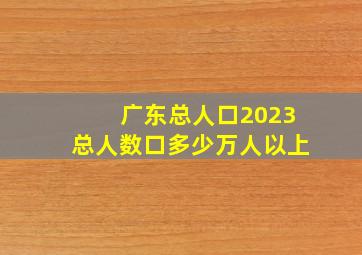 广东总人口2023总人数口多少万人以上