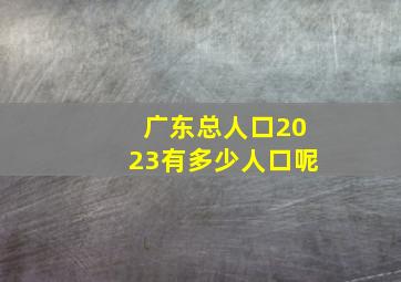 广东总人口2023有多少人口呢