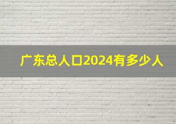 广东总人口2024有多少人