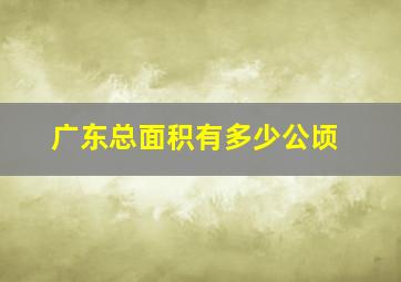 广东总面积有多少公顷