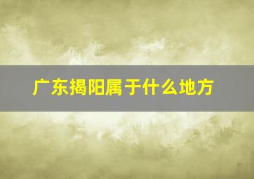 广东揭阳属于什么地方