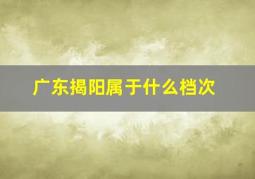 广东揭阳属于什么档次