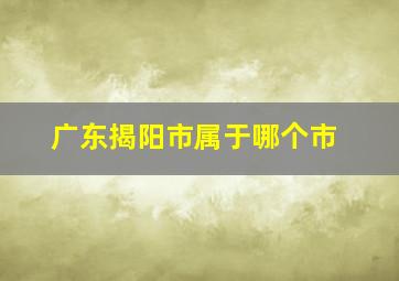 广东揭阳市属于哪个市