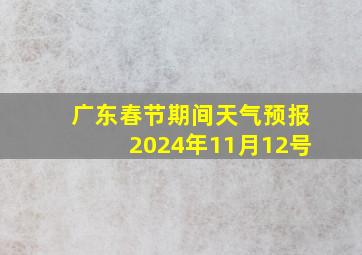 广东春节期间天气预报2024年11月12号