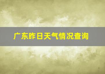 广东昨日天气情况查询