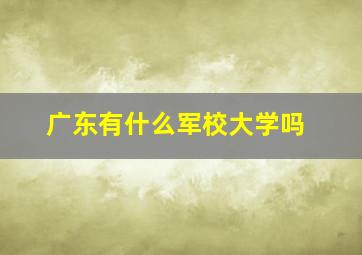 广东有什么军校大学吗