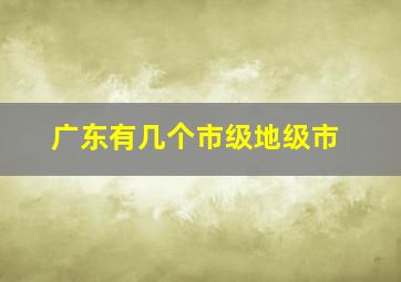 广东有几个市级地级市