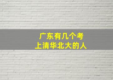 广东有几个考上清华北大的人