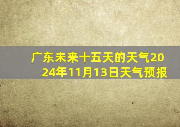 广东未来十五天的天气2024年11月13日天气预报