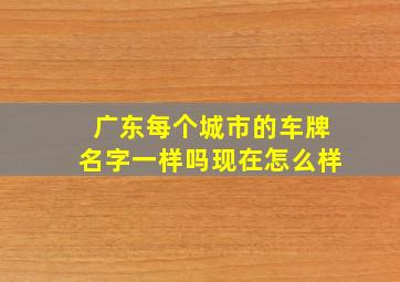 广东每个城市的车牌名字一样吗现在怎么样