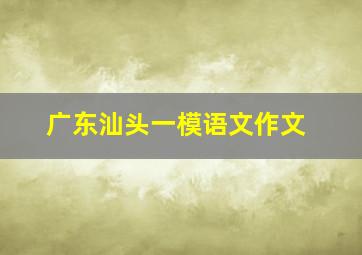 广东汕头一模语文作文