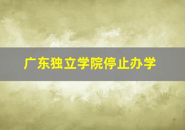 广东独立学院停止办学