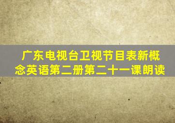 广东电视台卫视节目表新概念英语第二册第二十一课朗读