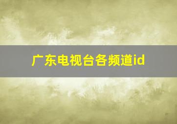 广东电视台各频道id