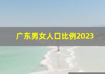 广东男女人口比例2023