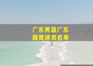 广东男篮广东籍贯球员名单