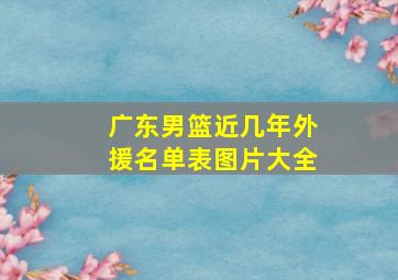 广东男篮近几年外援名单表图片大全