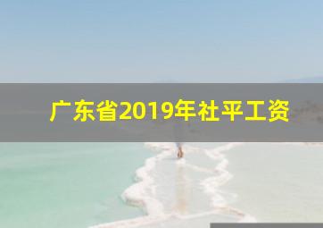 广东省2019年社平工资