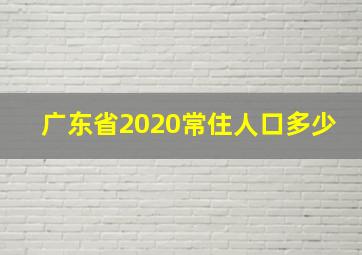 广东省2020常住人口多少