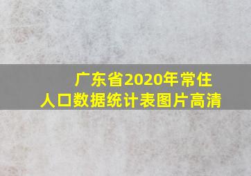 广东省2020年常住人口数据统计表图片高清