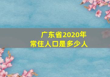 广东省2020年常住人口是多少人