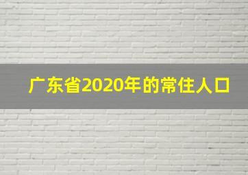 广东省2020年的常住人口