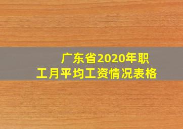 广东省2020年职工月平均工资情况表格