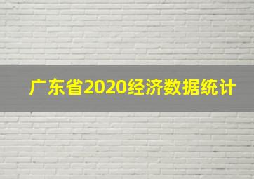 广东省2020经济数据统计