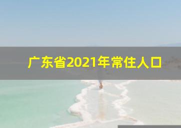 广东省2021年常住人口