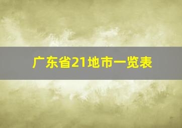 广东省21地市一览表