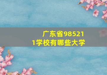 广东省985211学校有哪些大学