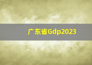 广东省Gdp2023