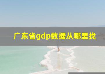 广东省gdp数据从哪里找