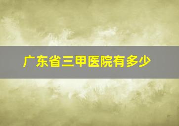 广东省三甲医院有多少