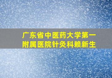 广东省中医药大学第一附属医院针灸科赖新生