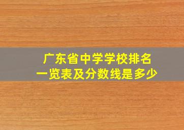 广东省中学学校排名一览表及分数线是多少