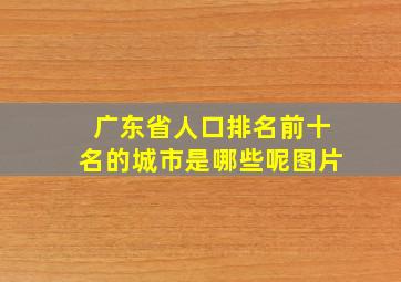 广东省人口排名前十名的城市是哪些呢图片