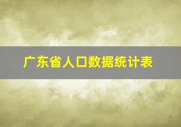 广东省人口数据统计表