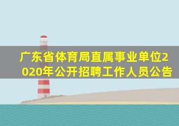 广东省体育局直属事业单位2020年公开招聘工作人员公告