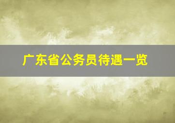 广东省公务员待遇一览