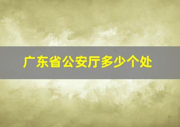 广东省公安厅多少个处