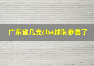 广东省几支cba球队参赛了