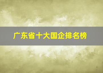 广东省十大国企排名榜