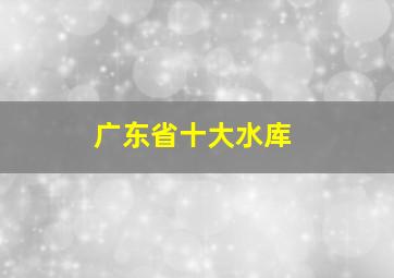 广东省十大水库