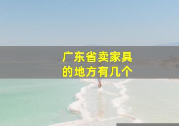 广东省卖家具的地方有几个