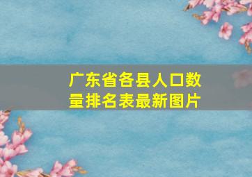 广东省各县人口数量排名表最新图片