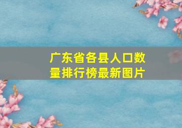 广东省各县人口数量排行榜最新图片