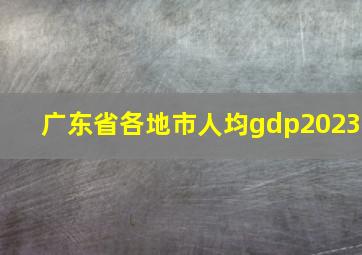 广东省各地市人均gdp2023