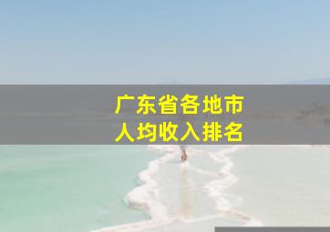 广东省各地市人均收入排名